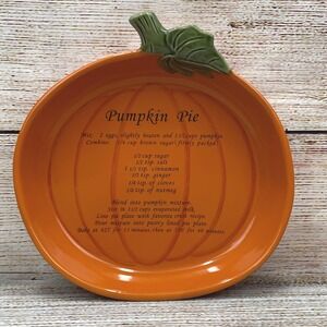 Croft & Barrow Fall Collection Pumpkin Pie Recipe‎ Ceramic Plate